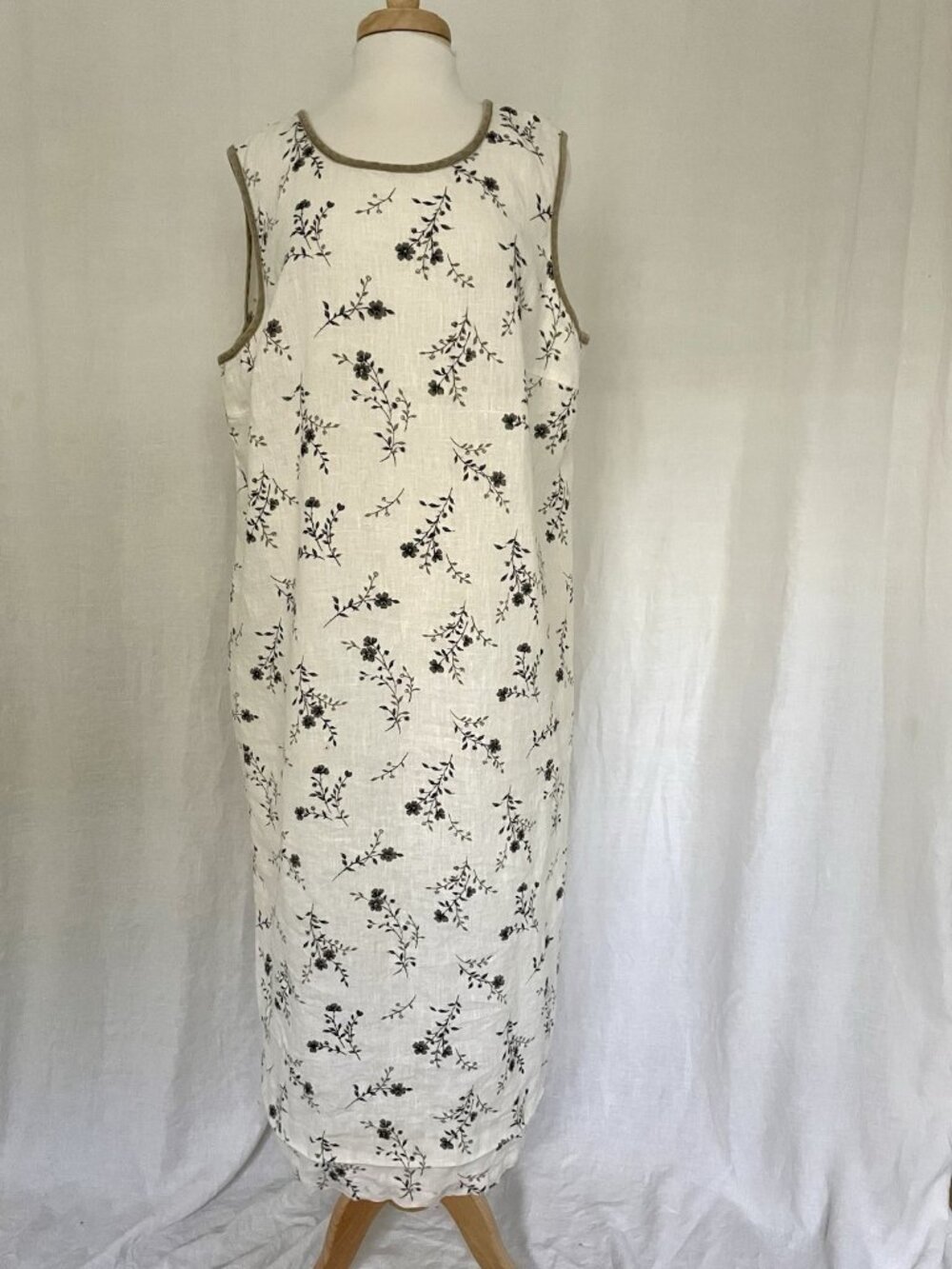 Jessica Howard 100% Linen Floral Sleeveless Maxi Dress Cottagecore Farm size 2X